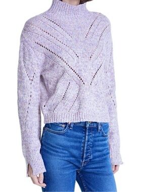 Line The Label Uma Stitch Lavender Mock Neck Sweater